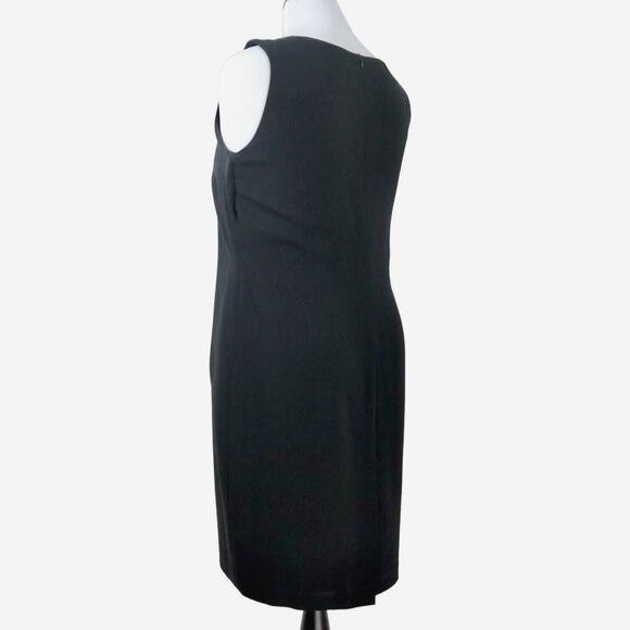 Louben Size 14 Sleeveless Tailored Sheath Dress Black Career Suit - Picture 4 of 11
